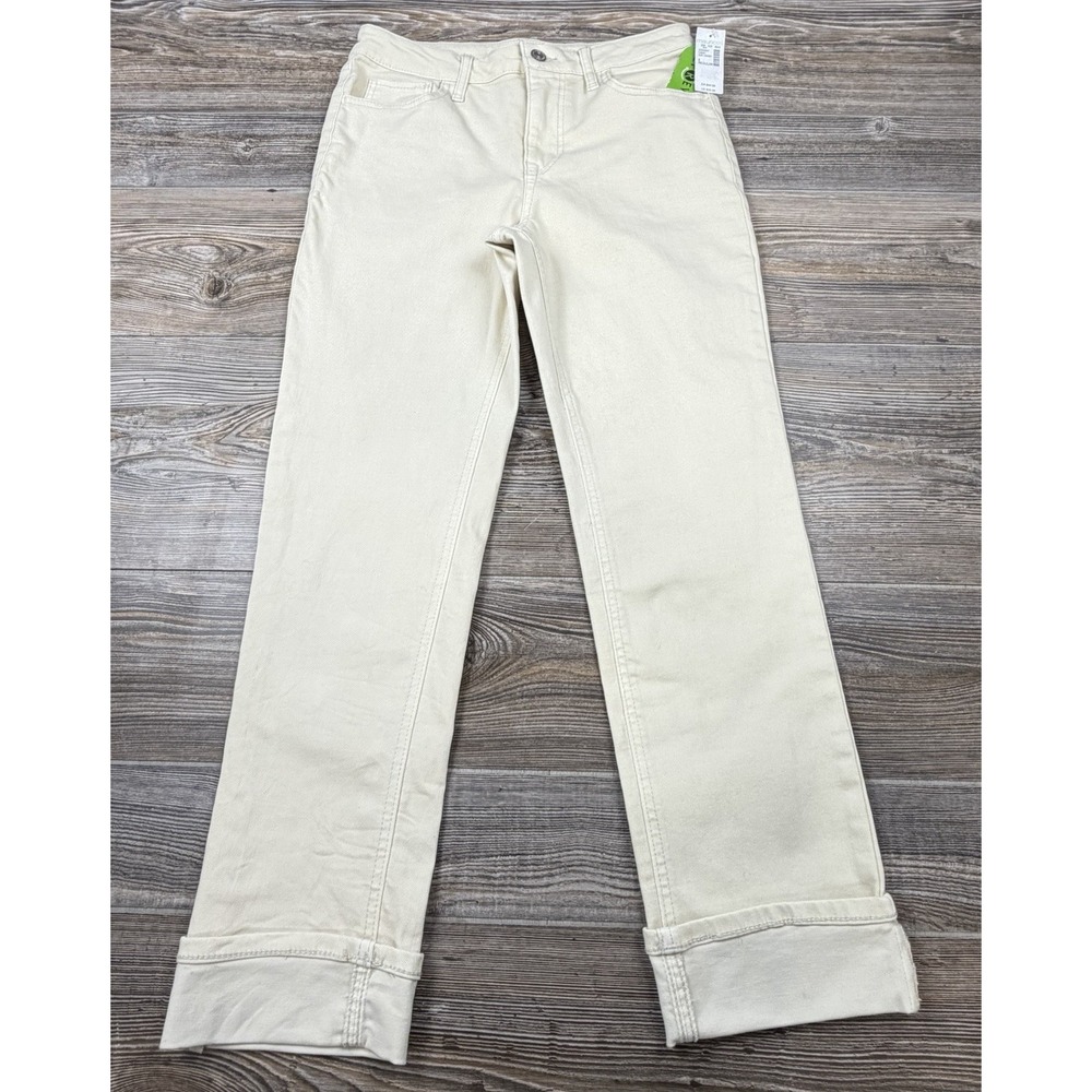 NWT~M Jeans By Maurices Mid-Rise Slim Straight Ankle Pants 8 Cuffed Stretchy